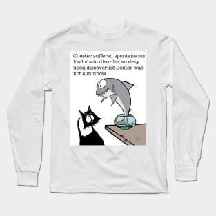 Cat and Shark fishbowl Long Sleeve T-Shirt